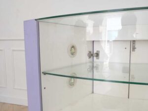 Jewelry cabinet, glass product display cabinet, curved shape, purple, small size
