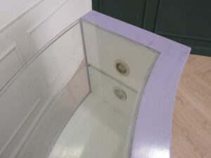 Jewelry cabinet, glass product display cabinet, curved shape, purple, small size