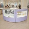 Jewelry cabinet, glass product display cabinet, curved shape, purple, small size