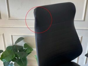 Office chair, leather seat, high back, steel legs, Furradec brand.