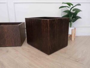 Multi-purpose wooden bucket, brown