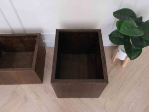 Multi-purpose wooden bucket, brown