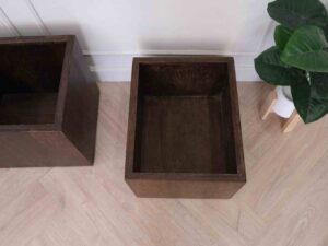 Multi-purpose wooden bucket, brown