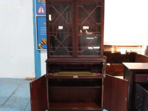 Chinese style wooden display cabinet, 2 glass doors, 3 wood doors, imported from Europe.
