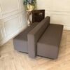 2 seat sofa, medium backrest, leather cushion, gray color.