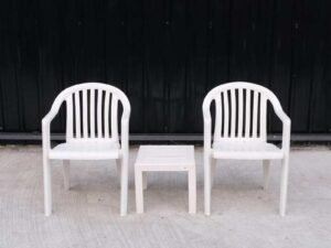 white table and chair set