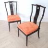 Real teak chair Restaurant chairs, orange fabric cushion, hotel work