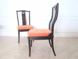 Real teak chair Restaurant chairs, orange fabric cushion, hotel work