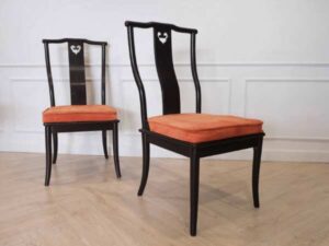 Real teak chair Restaurant chairs, orange fabric cushion, hotel work