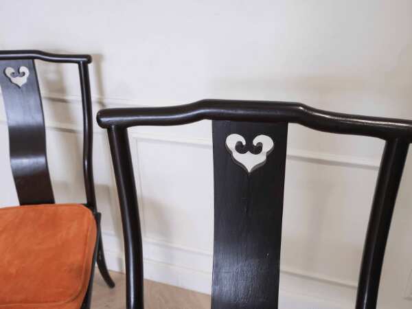 Real teak chair Restaurant chairs, orange fabric cushion, hotel work