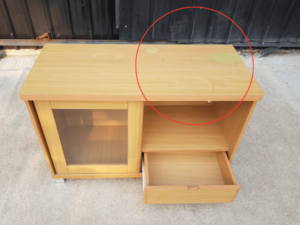 Wooden cabinet, 1 sliding door, 1 drawer