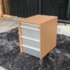 Mobile cabinet, 3 drawers, wooden frame, gray color