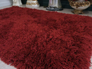 Carpet, carpet, fur, for the living room, red