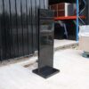 Product advertising signs, product signs, tall shape, shiny black wooden frame.