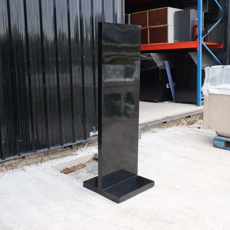 Product advertising signs, product signs, tall shape, shiny black wooden frame.