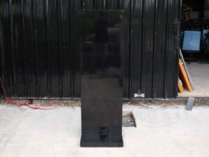 Product advertising signs, product signs, tall shape, shiny black wooden frame.