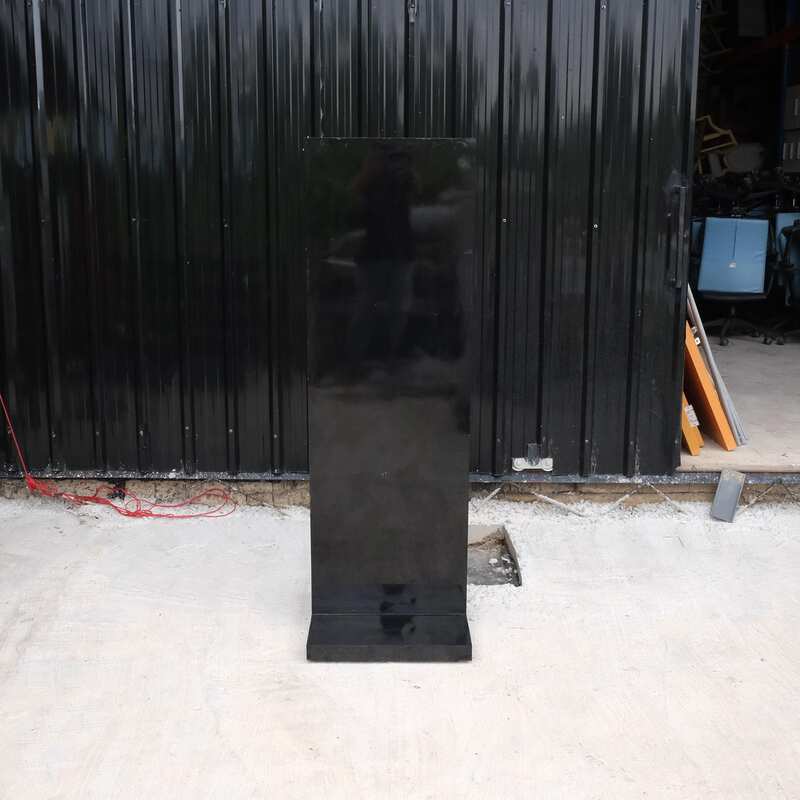 Product advertising signs, product signs, tall shape, shiny black wooden frame.