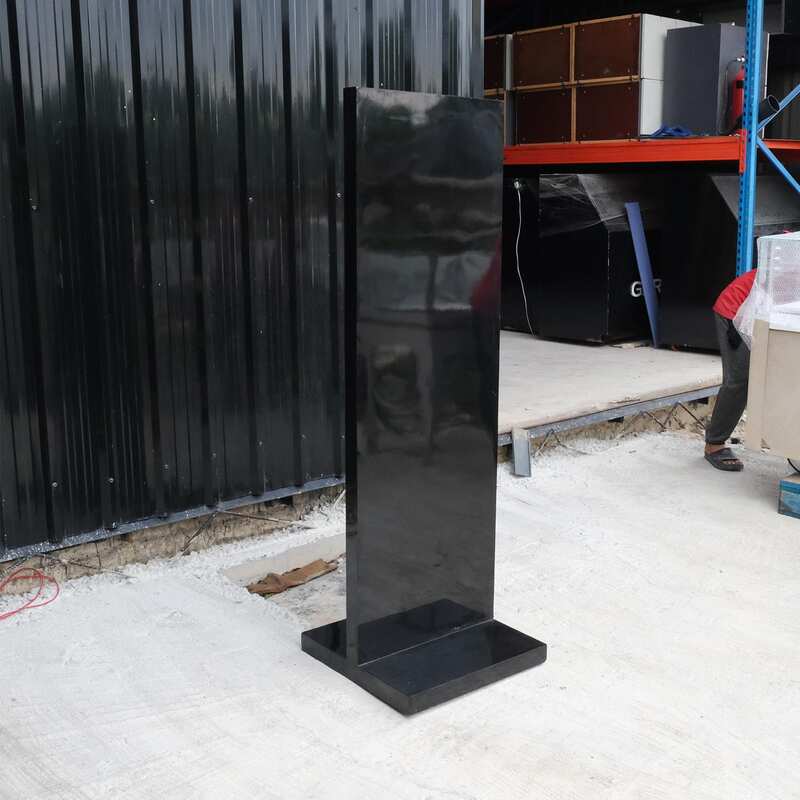 Product advertising signs, product signs, tall shape, shiny black wooden frame.