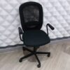 Office chair, fabric cushion, mesh backrest, black