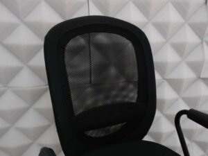 Office chair, fabric cushion, mesh backrest, black