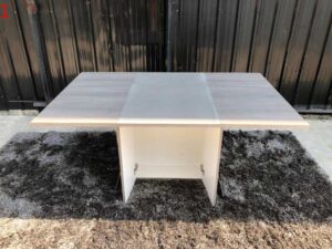Executive desk With file cabinet, steel legs, brown color