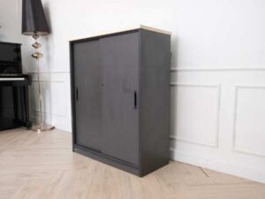 Filing cabinet, storage cabinet, black wooden frame, LAMEX.