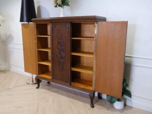 2-door storage cabinet, walnut wood color, European workmanship, from Germany.