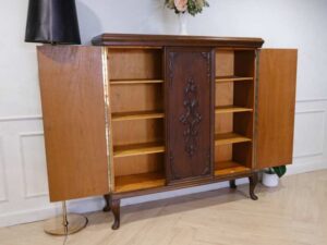2-door storage cabinet, walnut wood color, European workmanship, from Germany.