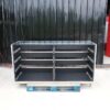 Large counter, 180 cm glass top, left-right marble walls. Wooden base, stainless steel edge