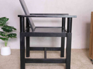 Black wooden armchair, beautiful and exotic design.