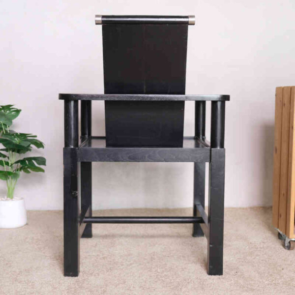 Black wooden armchair, beautiful and exotic design.