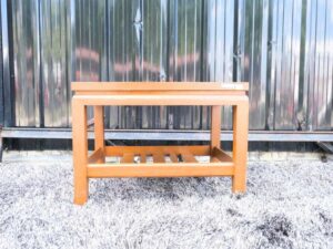 Side table, storage table, square top, wooden frame