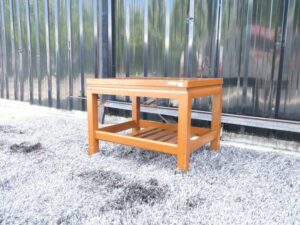 Side table, storage table, square top, wooden frame