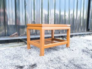 Side table, storage table, square top, wooden frame