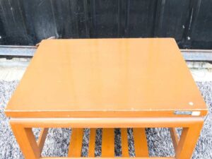 Side table, storage table, square top, wooden frame