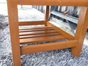 Side table, storage table, square top, wooden frame