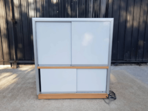 Jewelry cabinet, glass display cabinet, phone display cabinet, sliding glass door, black top wooden frame
