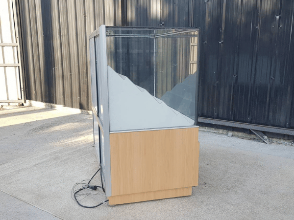 Jewelry cabinet, glass display cabinet, phone display cabinet, sliding glass door, black top wooden frame