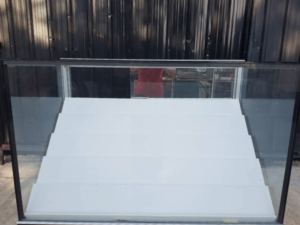 Jewelry cabinet, glass display cabinet, phone display cabinet, sliding glass door, black top wooden frame