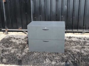 File cabinet with 2 drawers, plain gray