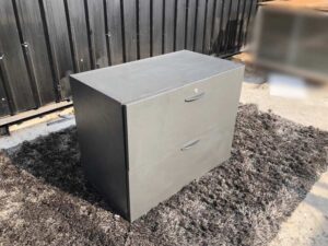 File cabinet with 2 drawers, plain gray