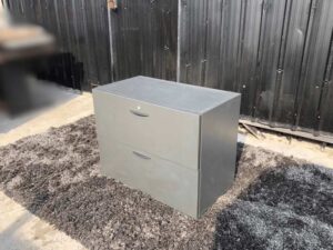 File cabinet with 2 drawers, plain gray