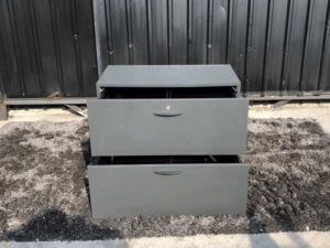 File cabinet with 2 drawers, plain gray