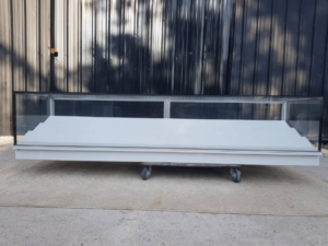 Jewelry cabinet, glass display cabinet, phone display cabinet, sliding glass door, gray
