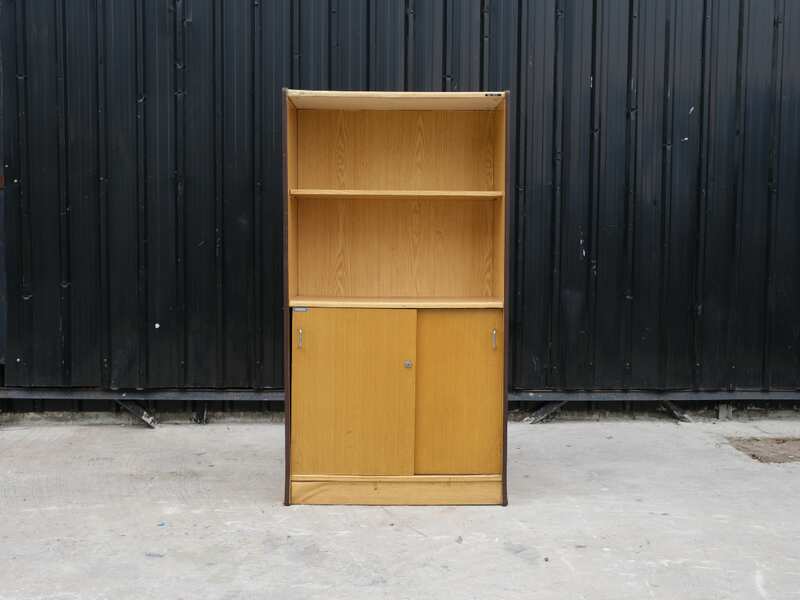 Wooden document storage cabinet storage cabinet 2 shelves 1 storage compartment sliding door Perfect brand model SW-852