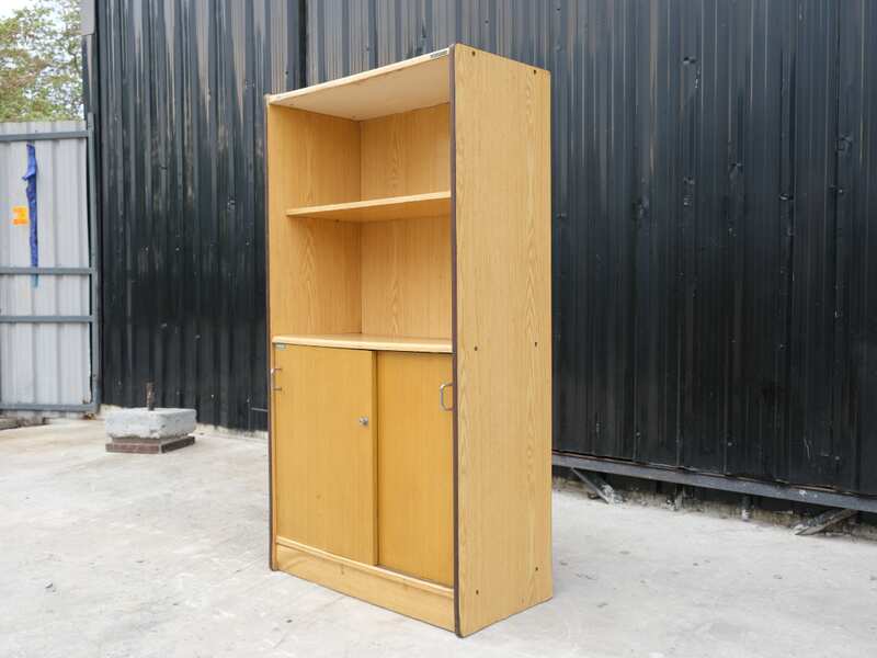 Wooden document storage cabinet storage cabinet 2 shelves 1 storage compartment sliding door Perfect brand model SW-852