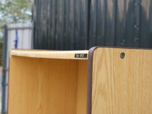 Wooden document storage cabinet storage cabinet 2 shelves 1 storage compartment sliding door Perfect brand model SW-852