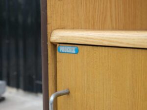 Wooden document storage cabinet storage cabinet 2 shelves 1 storage compartment sliding door Perfect brand model SW-852