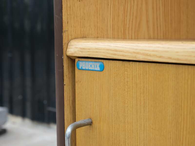 Wooden document storage cabinet storage cabinet 2 shelves 1 storage compartment sliding door Perfect brand model SW-852