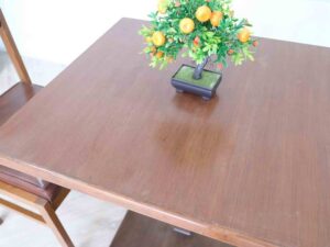 Bar table, cafe table, dining table, simple design Modern style, wooden table top, steel legs, square shape.